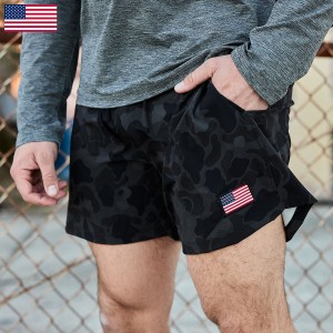 Black Camo Goruck Indestructible Training Length 5 Men's Shorts | CA-AJL-689753