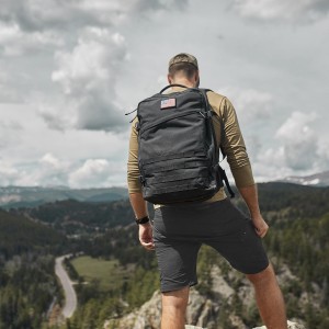 Black Goruck Indestructible Challenge Men's Shorts | CA-GLF-032469