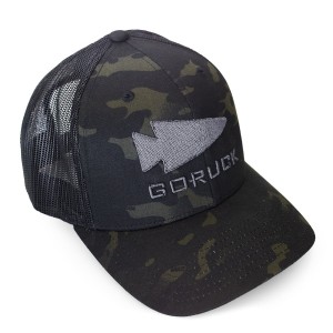 Black Goruck Trucker Snapback Accessories Hat | CA-TAK-174839