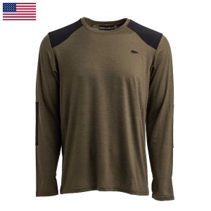 Green Goruck 24.7 Merino Wool Long Sleeve Tee Men's Tops | CA-OXR-769821