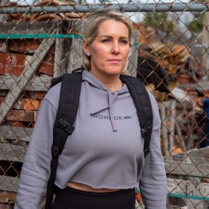 Grey Goruck Cropped Women's Hoodie | CA-SEW-684953