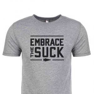 Grey Goruck Embrace the Suck Men's T-Shirt | CA-WBM-954207