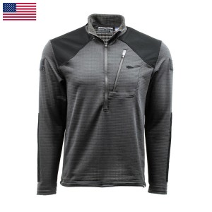 Grey Goruck Indestructible Grid Fleece Half Zip Men's Tops | CA-LHO-453602