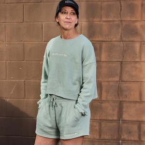 Olive / Brown Goruck Sweat Women's Shorts | CA-OIR-524387