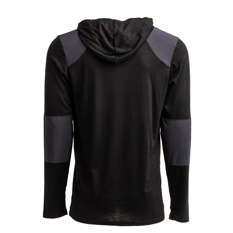 Black Goruck 24.7 Merino Wool Hoodie Men's Tops | CA-PSD-517063