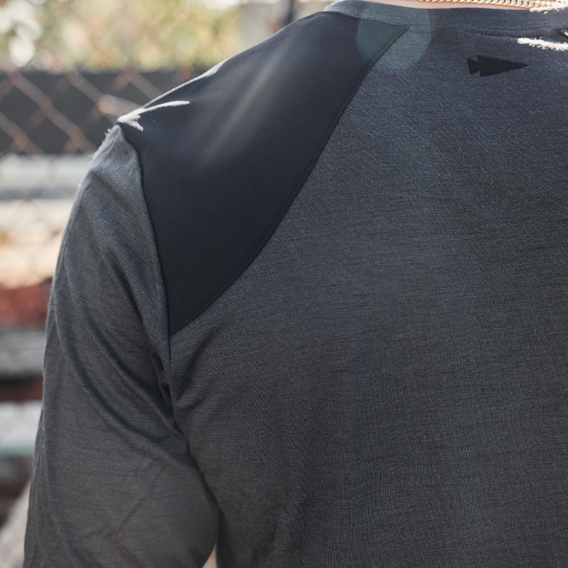 Black Goruck 24.7 Merino Wool Long Sleeve Tee Men's Tops | CA-RZE-648273