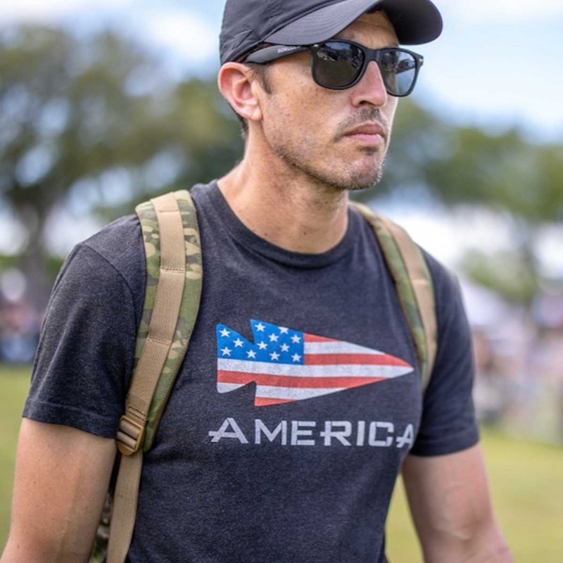 Black Goruck America Men's T-Shirt | CA-TPJ-593741