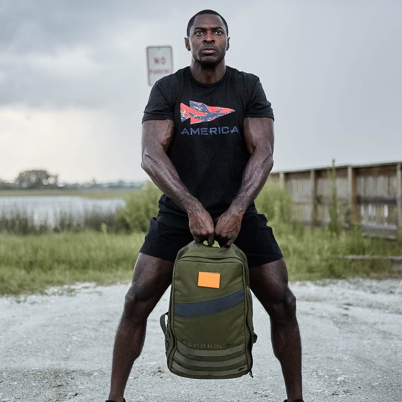 Black Goruck American Tiger Stripe Spearhead Men's T-Shirt | CA-NMD-548619