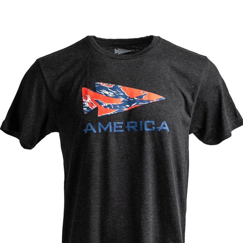 Black Goruck American Tiger Stripe Spearhead Men\'s T-Shirt | CA-NMD-548619