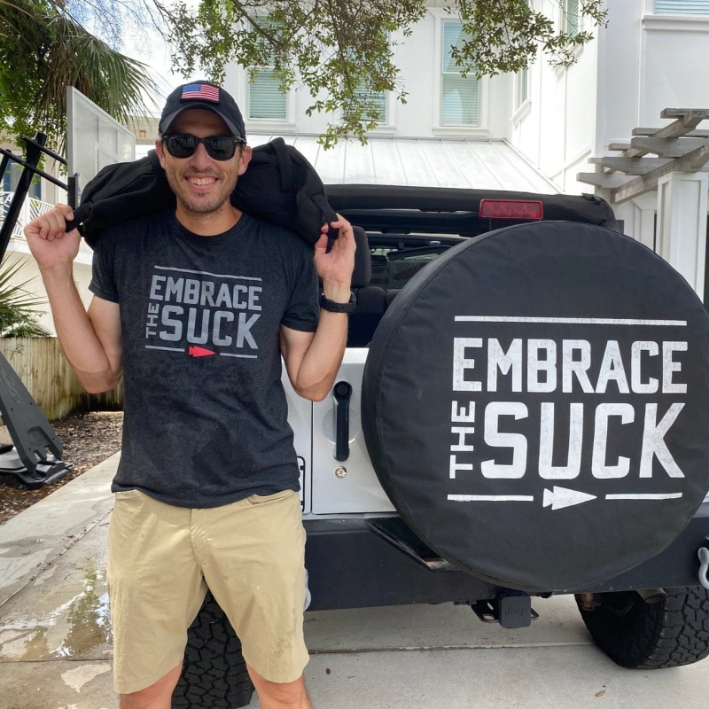 Black Goruck Embrace the Suck Men's T-Shirt | CA-CNV-719684