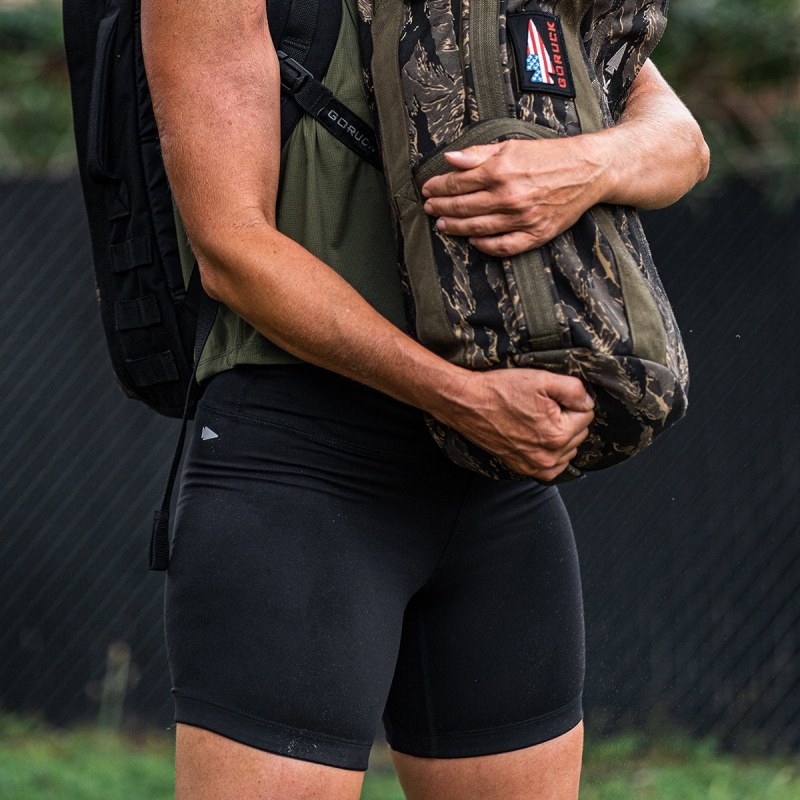 Black Goruck Indestructible Biker Women's Shorts | CA-BEN-173528