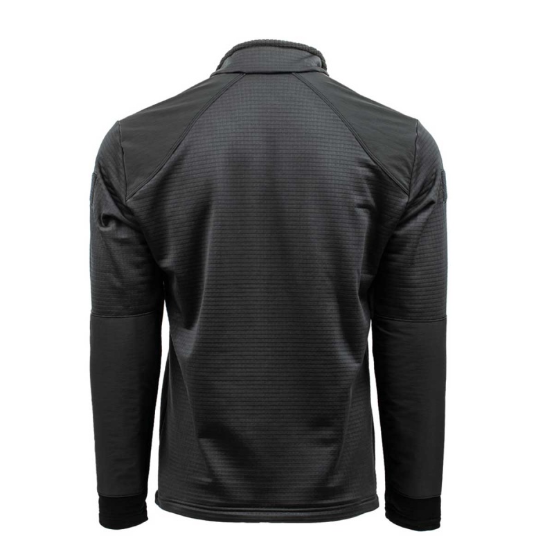 Black Goruck Indestructible Grid Fleece Half Zip Men's Tops | CA-XUF-031562