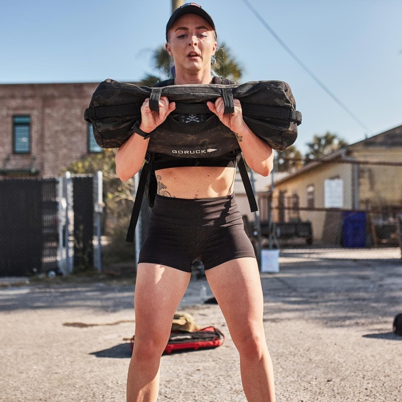 Black Goruck Indestructible Squat Women's Shorts | CA-LNJ-023497