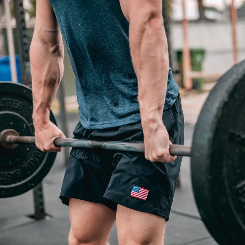 Black Goruck Indestructible Training Length 7.5 Men's Shorts | CA-CIR-521986