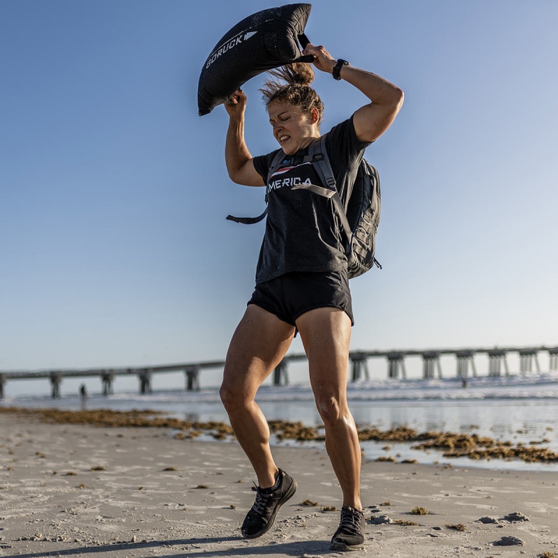 Black Goruck Indestructible Training Women's Shorts | CA-NCQ-412530