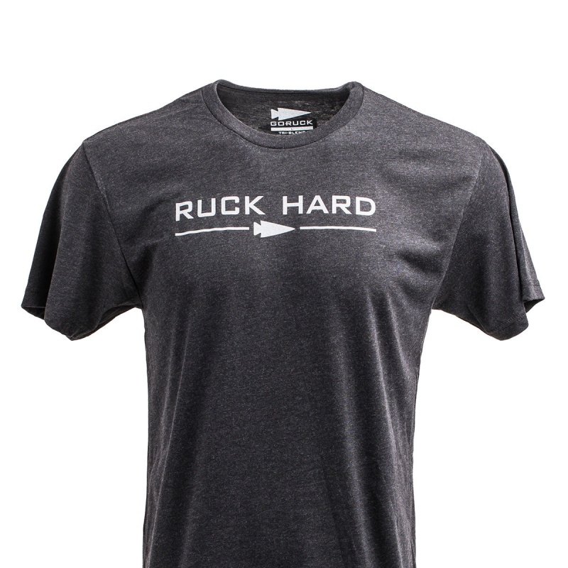 Black Goruck Ruck Hard Men\'s T-Shirt | CA-DXM-318046