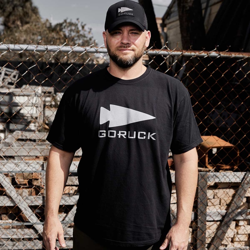 Black Goruck Spearhead Heavyweight Men's T-Shirt | CA-VBO-126730