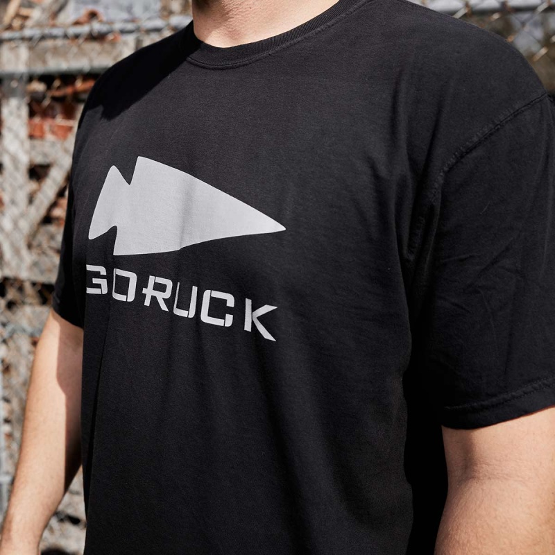 Black Goruck Spearhead Heavyweight Men's T-Shirt | CA-VBO-126730