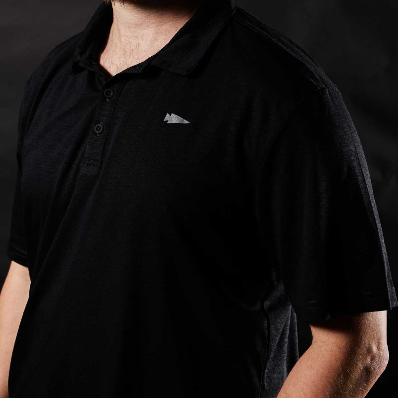 Black Goruck The Field Polo Men's T-Shirt | CA-XHK-295801