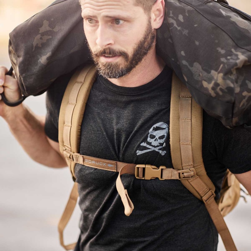 Black Goruck Tribe Men's T-Shirt | CA-COQ-609857