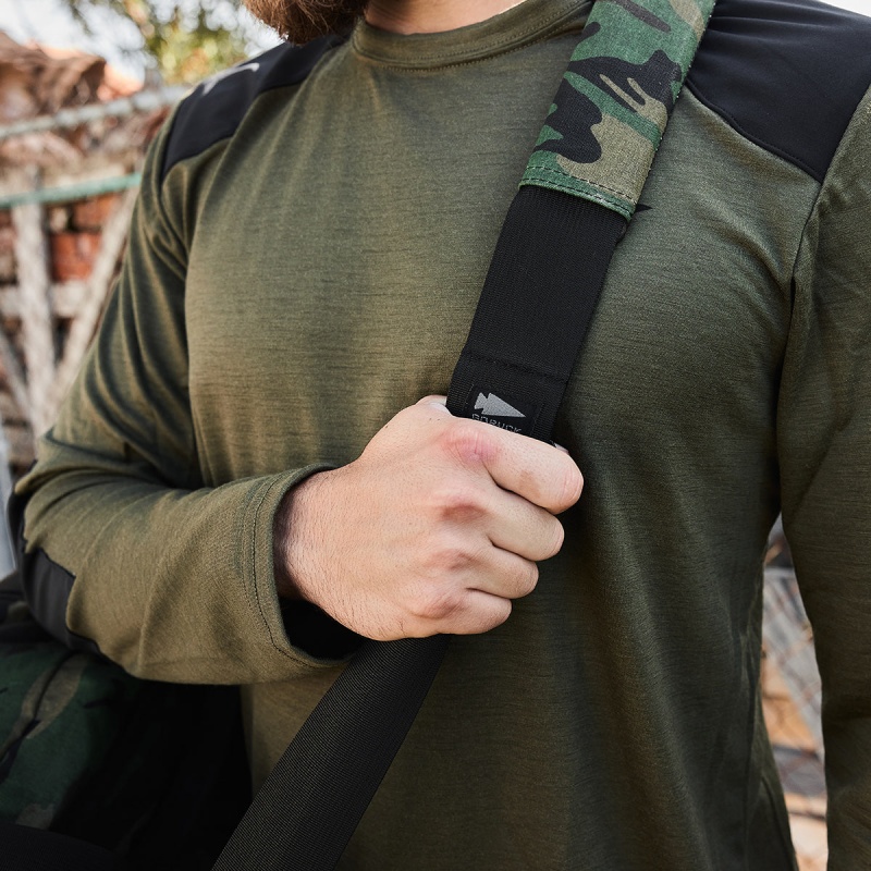 Green Goruck 24.7 Merino Wool Long Sleeve Tee Men's Tops | CA-OXR-769821