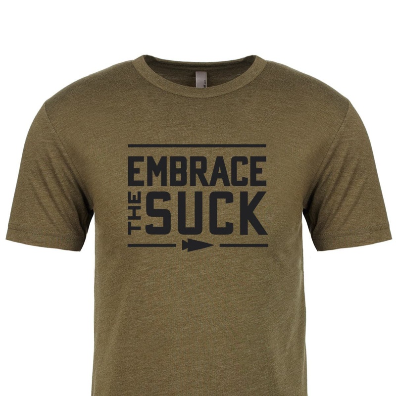 Green Goruck Embrace the Suck Men\'s T-Shirt | CA-KFA-138256