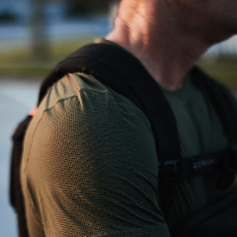 Green Goruck Indestructible Performance Men's Tops | CA-GSH-721346