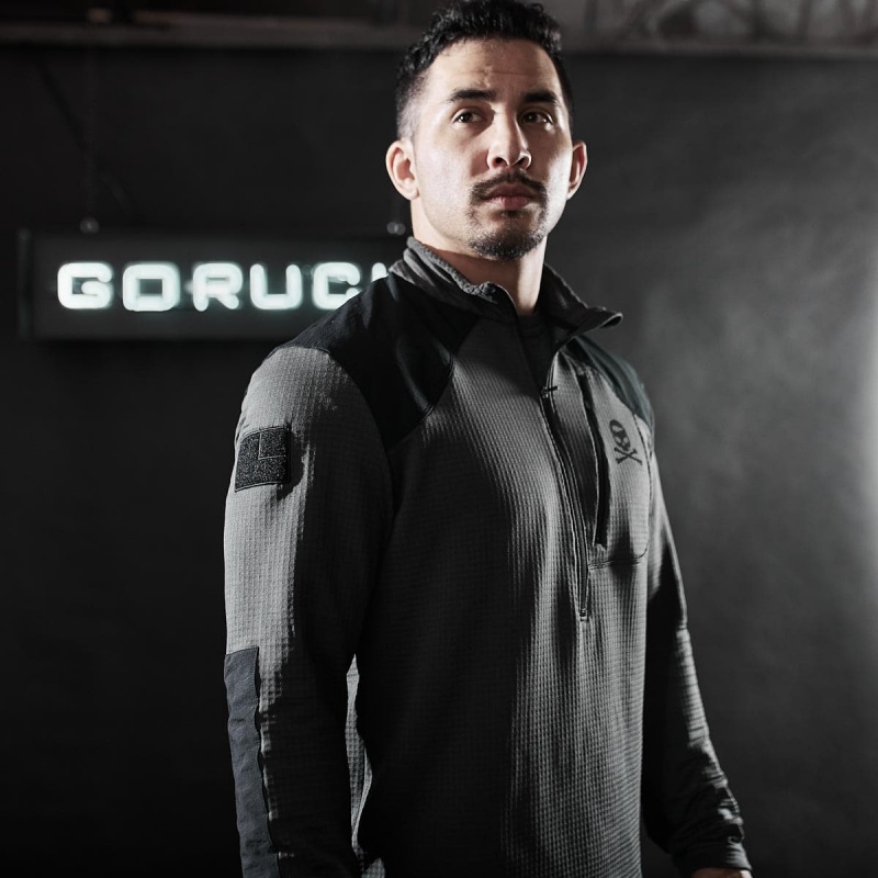 Grey Goruck Indestructible Grid Fleece Half Zip Men's Tops | CA-LHO-453602