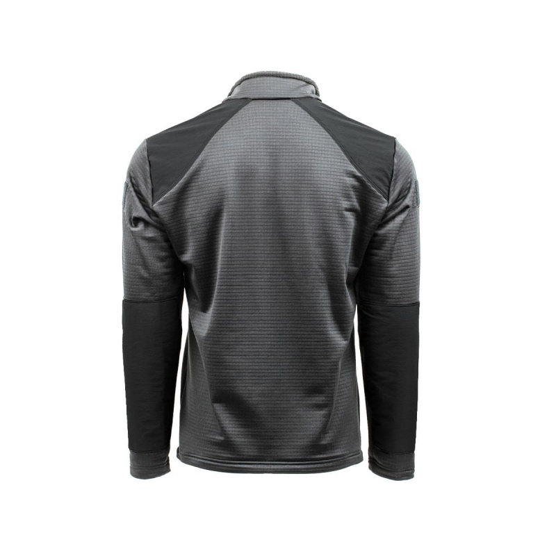 Grey Goruck Indestructible Grid Fleece Half Zip Men's Tops | CA-LHO-453602