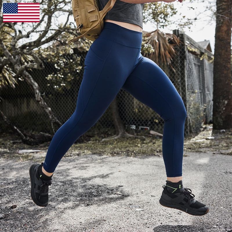 Navy Goruck Indestructible Tough / Pockets Women\'s Leggings | CA-IOX-635721