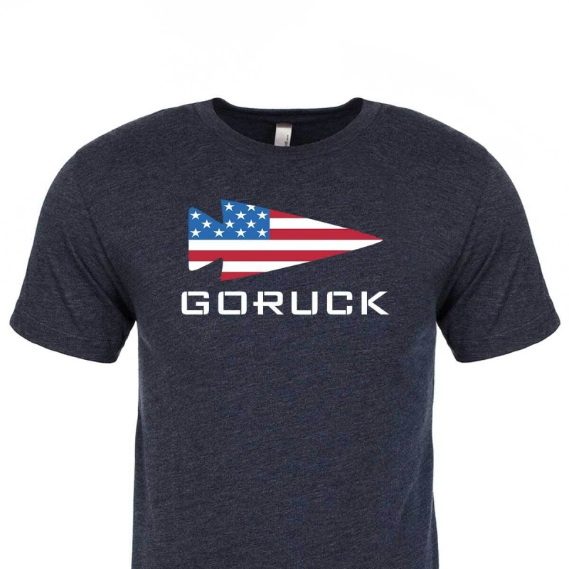 Navy Goruck USA Men\'s T-Shirt | CA-GCJ-863954