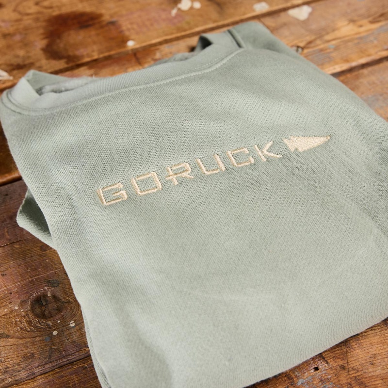 Olive / Brown Goruck Cropped Embroidered Women's Sweatshirt | CA-JRN-082493