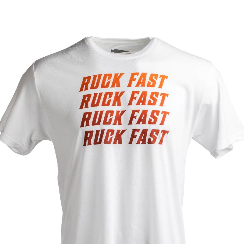 White Goruck Ruck Fast Men\'s T-Shirt | CA-COW-276851